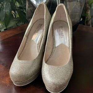 Michael Kors Gold Glitter High Heels US 5